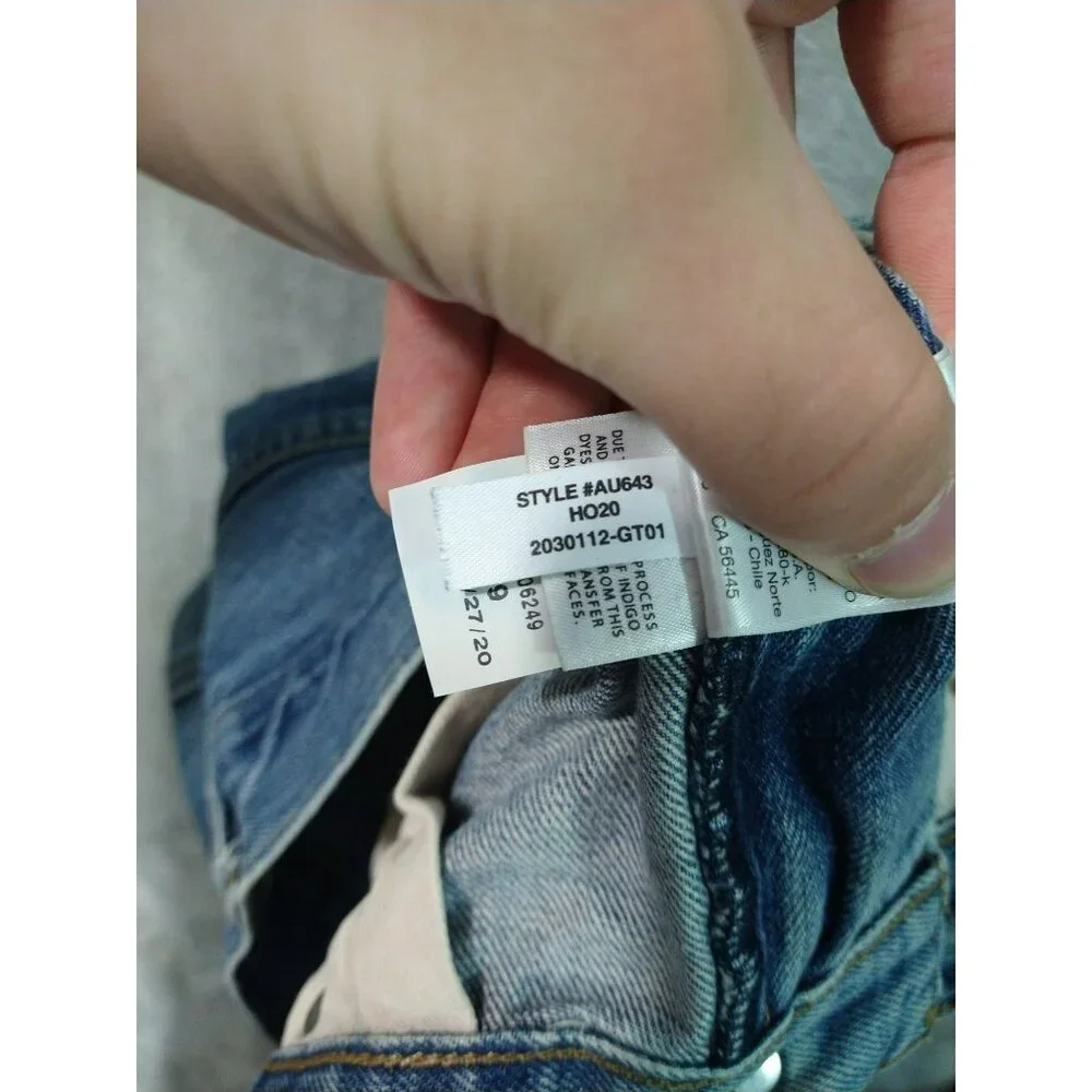 J Crew Jeans Mens 34x30 Blue Denim 484 Slim Fit Tapered Leg Mid Rise Distressed - Picture 10 of 11